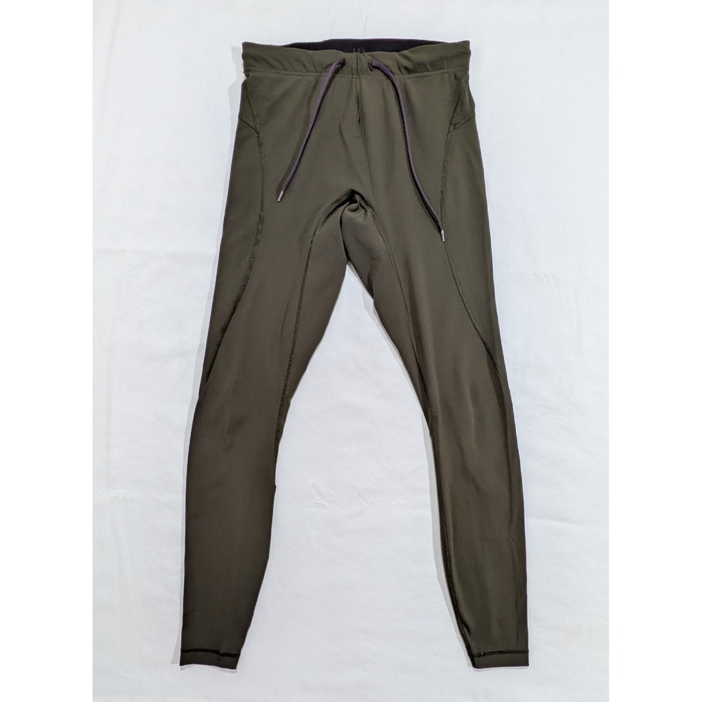 Lululemon Men's Tight Stuff Tight Running Leggings Olive Green Medium M - *READ*